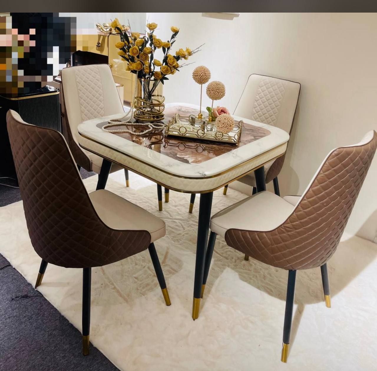 Big marble dining set Dining Sets decor from Eleos Decor 2