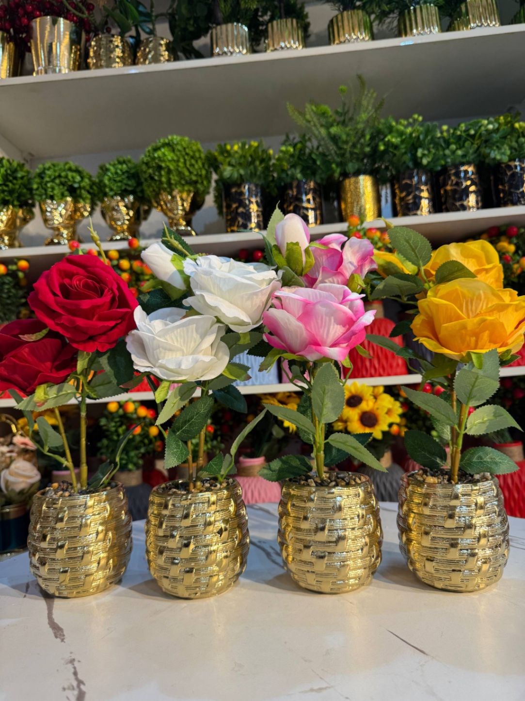 Golden base rose flower Flowers decor from Eleos Decor 2