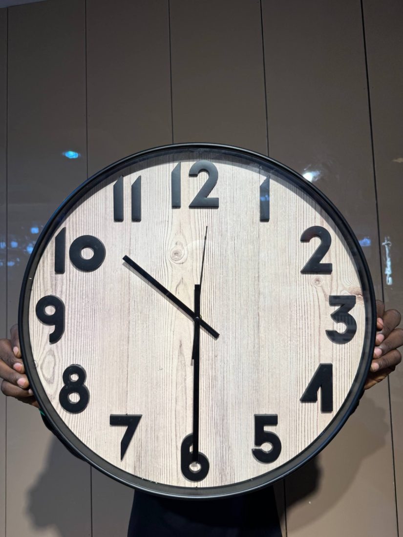 Modern wooden like clock Wall Clocks decor from Eleos Decor main product view