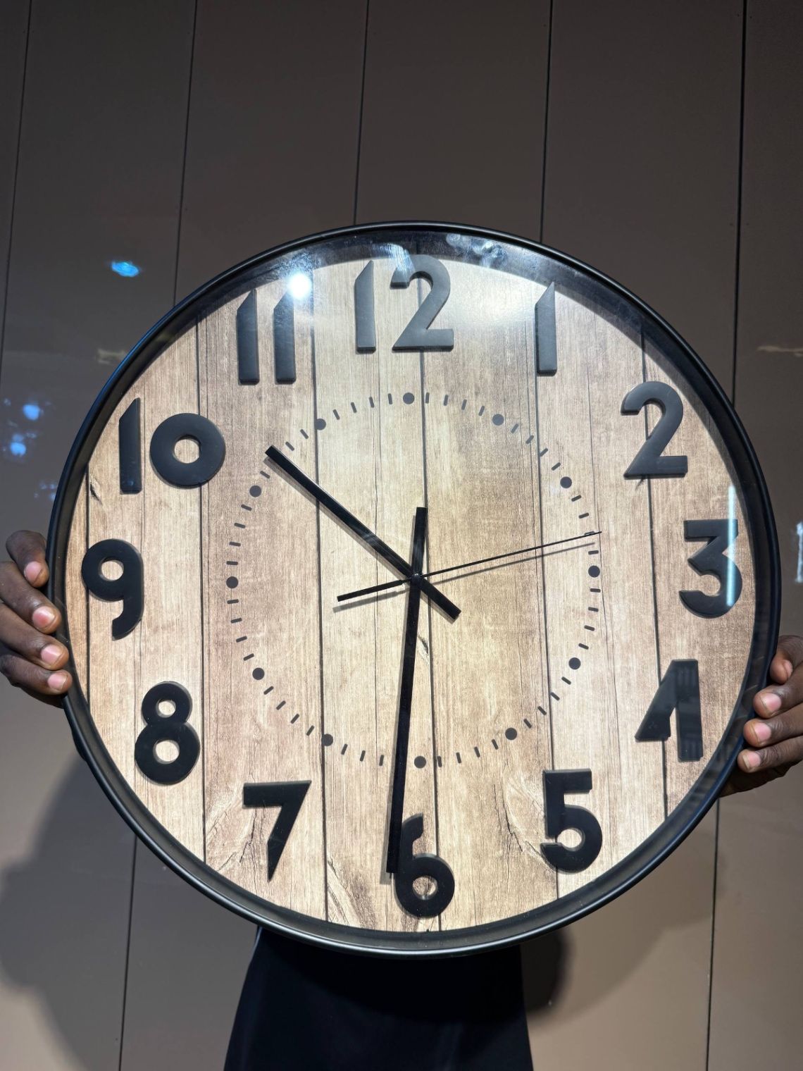 Modern wooden like clock Wall Clocks decor from Eleos Decor