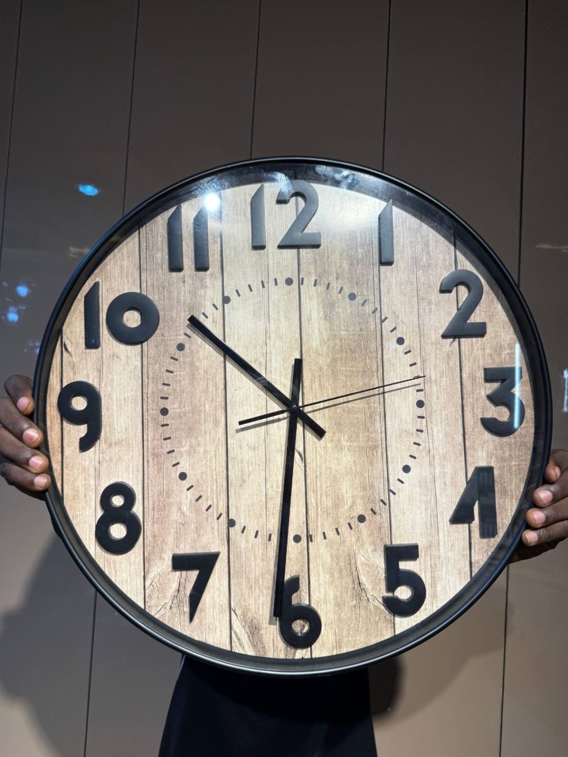 Modern wooden like clock Wall Clocks decor from Eleos Decor main product view