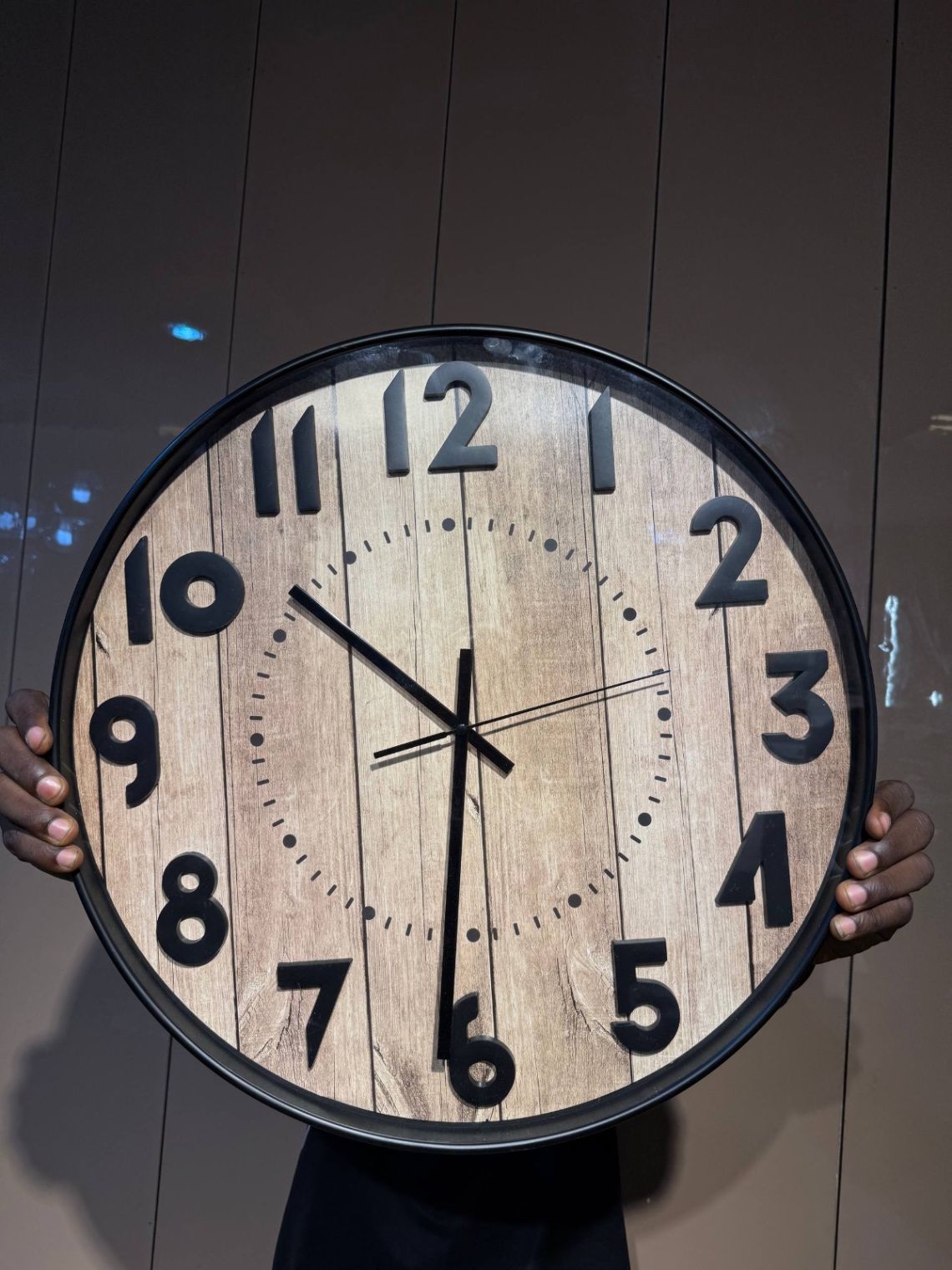 Modern wooden like clock Wall Clocks decor from Eleos Decor 2