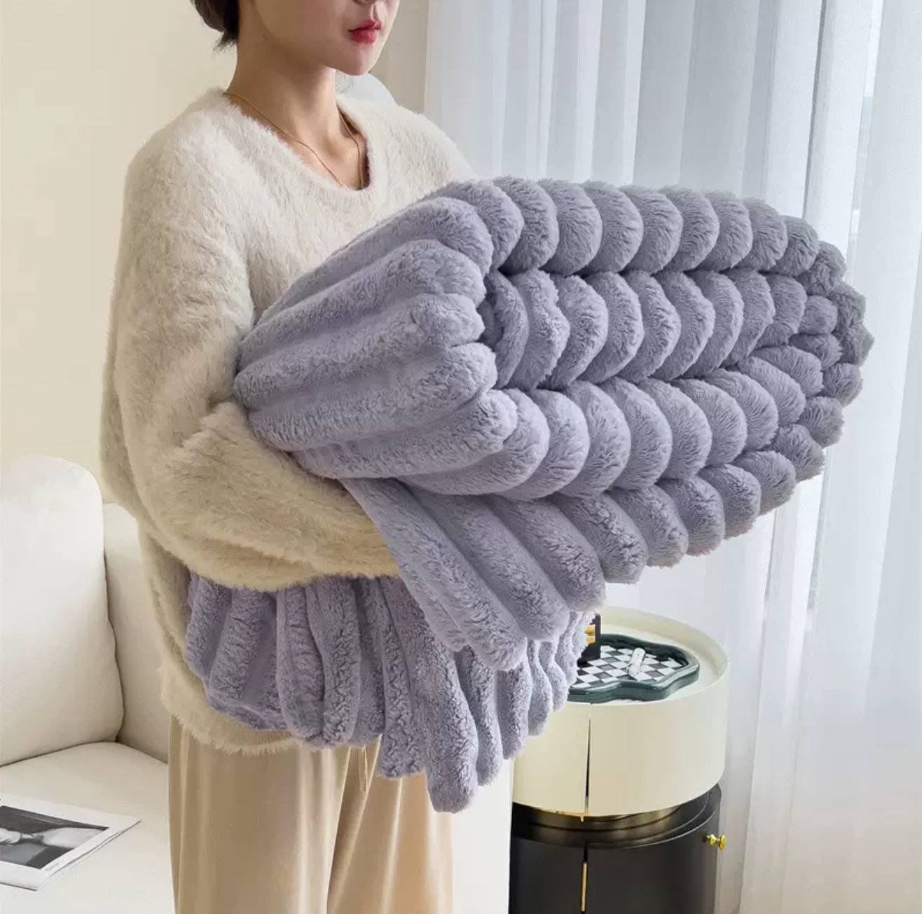Soft plush warm winter Blanket Throw Blankets decor from Eleos Decor