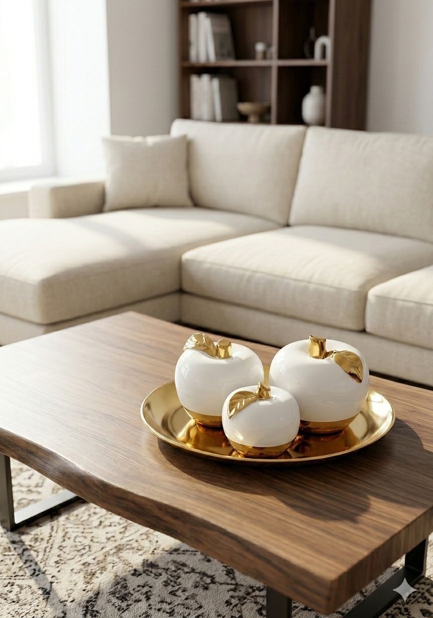 White Apple Set Table Decor Ornaments decor from Eleos Decor