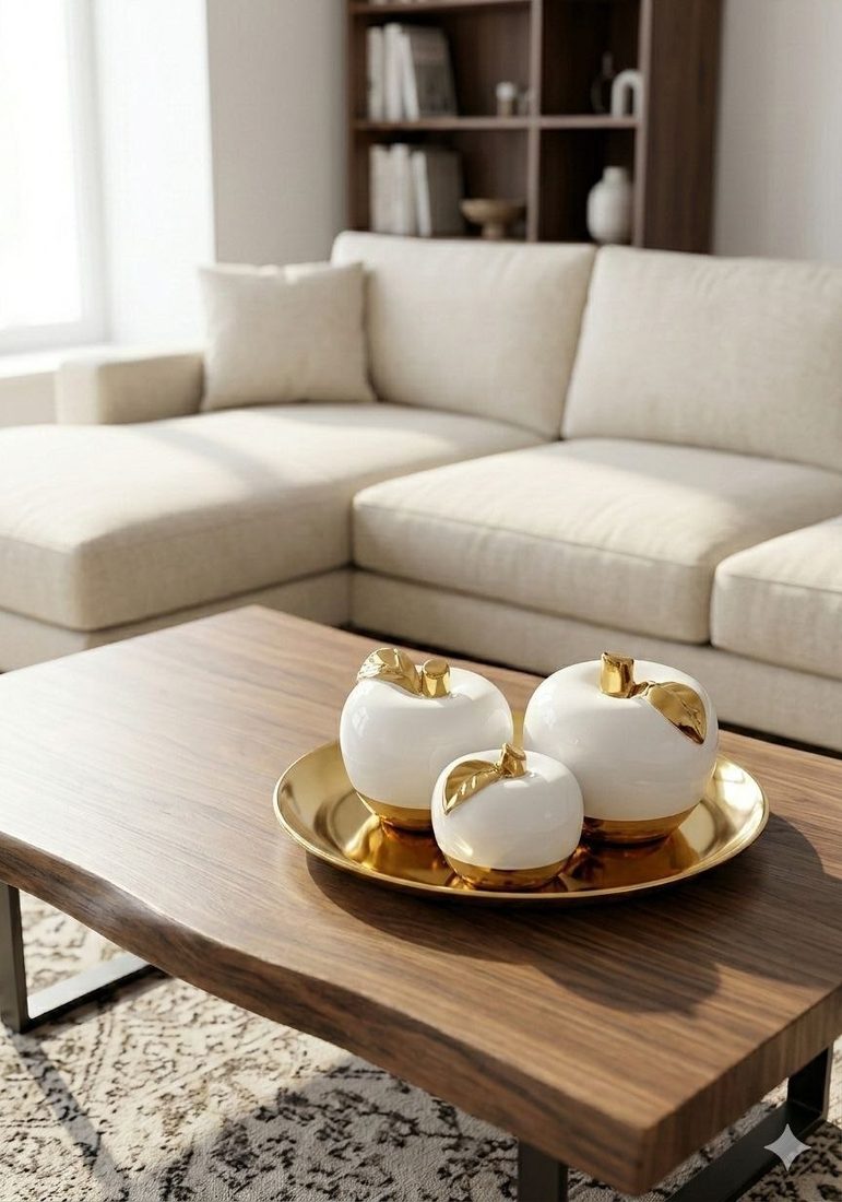 White Apple Set Table Decor Ornaments decor from Eleos Decor main product view